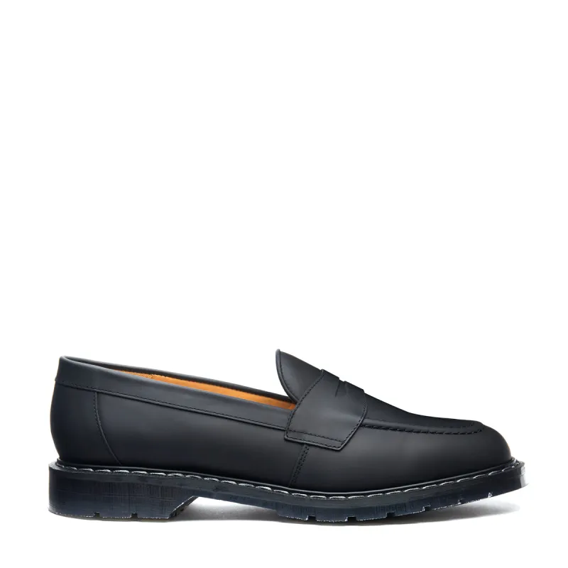 Black Greasy Penny Loafer sold by Solovair