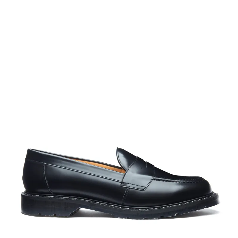 Black Hi-Shine Penny Loafer sold by Solovair