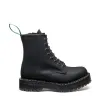 Black Greasy 8 Eye Zipped Platform Derby Boot sold by Solovair