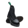 Black Greasy 8 Eye Zipped Platform Derby Boot sold by Solovair