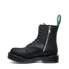 Black Greasy 8 Eye Zipped Platform Derby Boot sold by Solovair