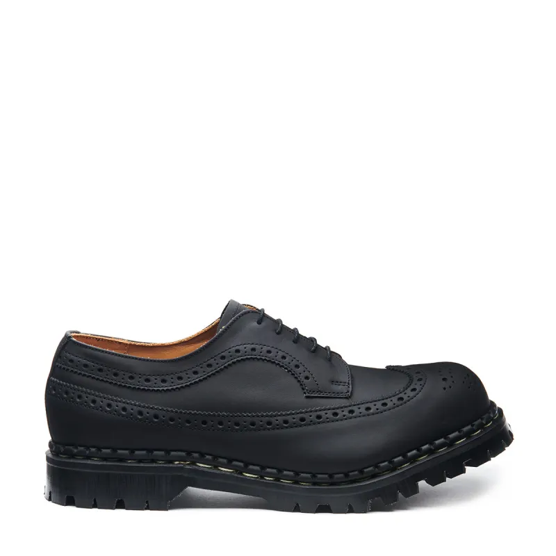 Black Greasy Steel Toe American Brogue Shoe made by Solovair