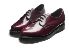 Cherry Red Rub-Off Vegan Gibson Shoe sold by Solovair