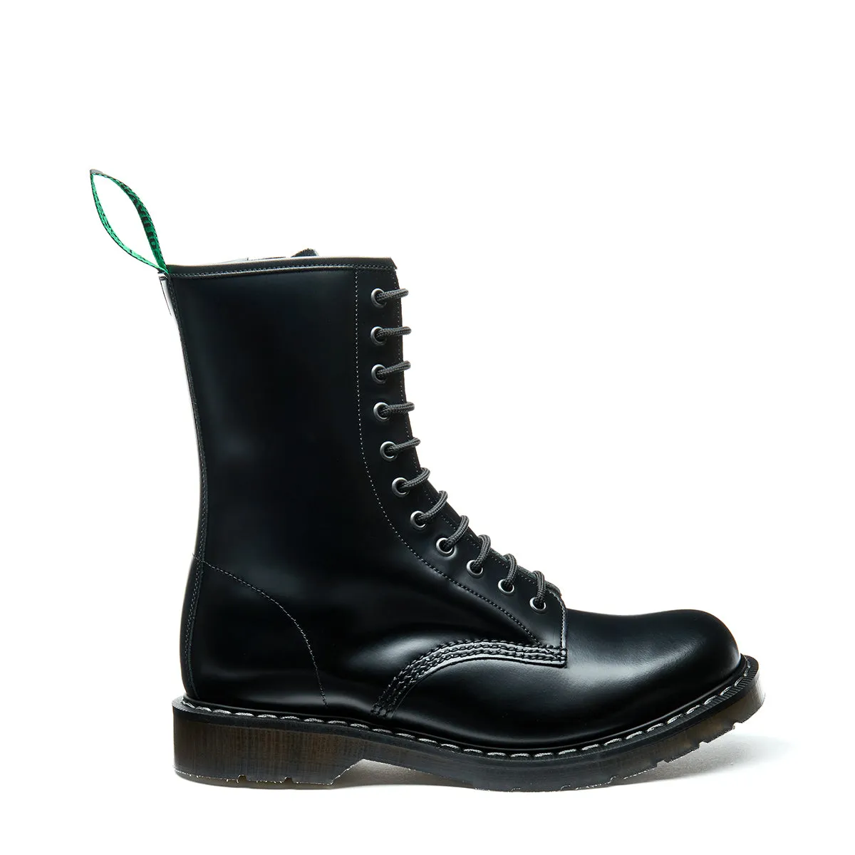 Black Hi-Shine 11 Eye Zip Derby Boot sold by Solovair product image thumbnail 2
