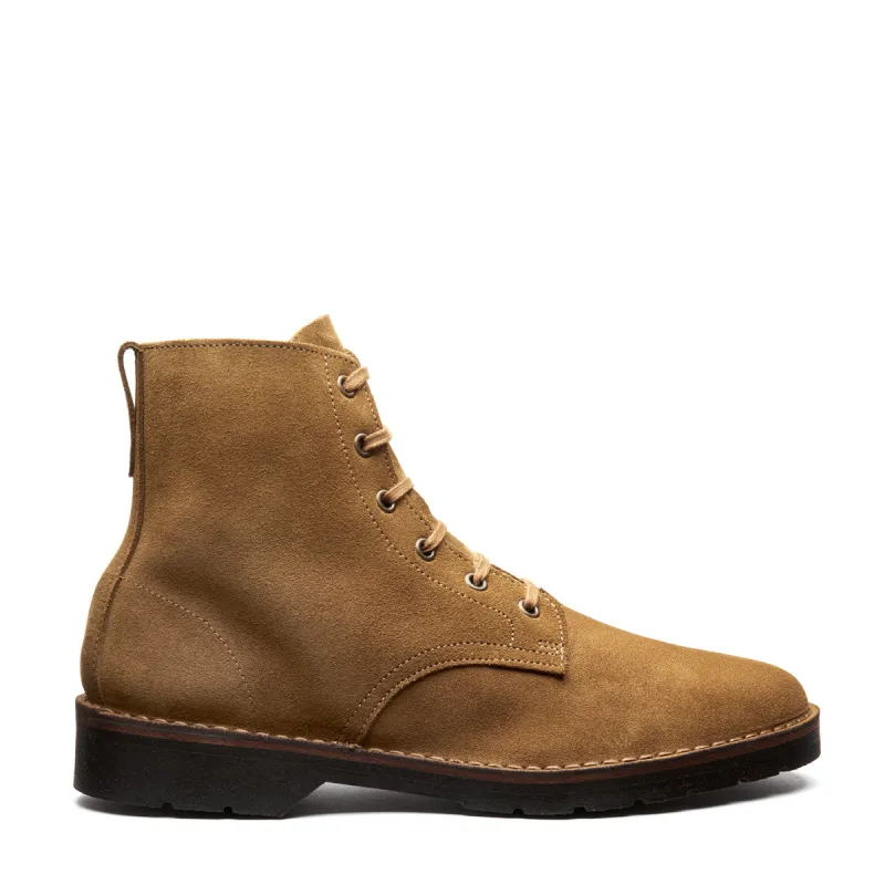 Tan Suede 6 Eye Derby Boot made by Solovair