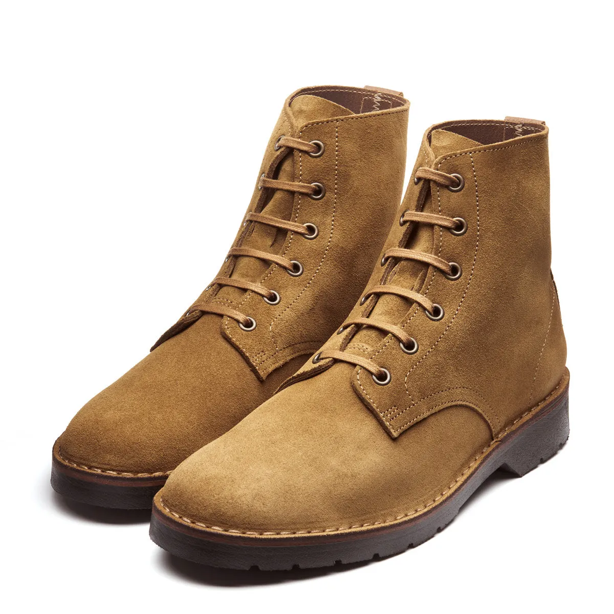 Tan Suede 6 Eye Derby Boot sold by Solovair product image thumbnail 3