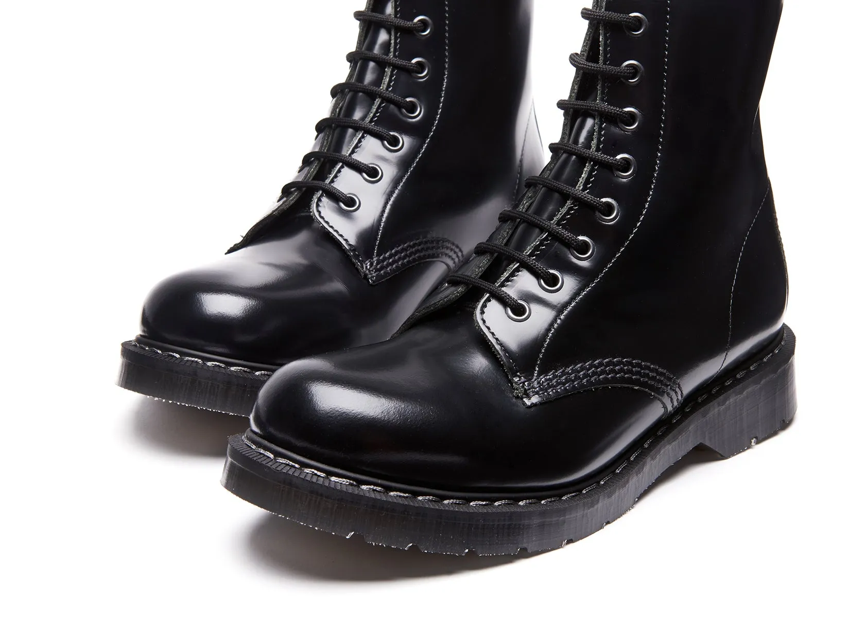 Black Hi-Shine 11 Eye Derby Boot sold by Solovair product image thumbnail 3