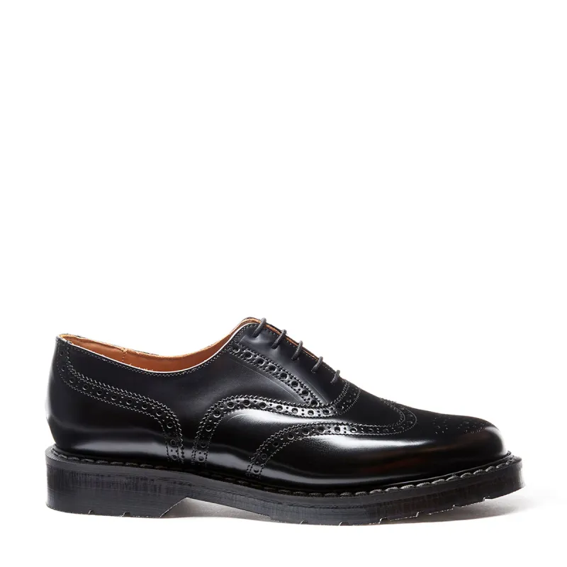 Black Hi-Shine English Brogue Shoe sold by Solovair
