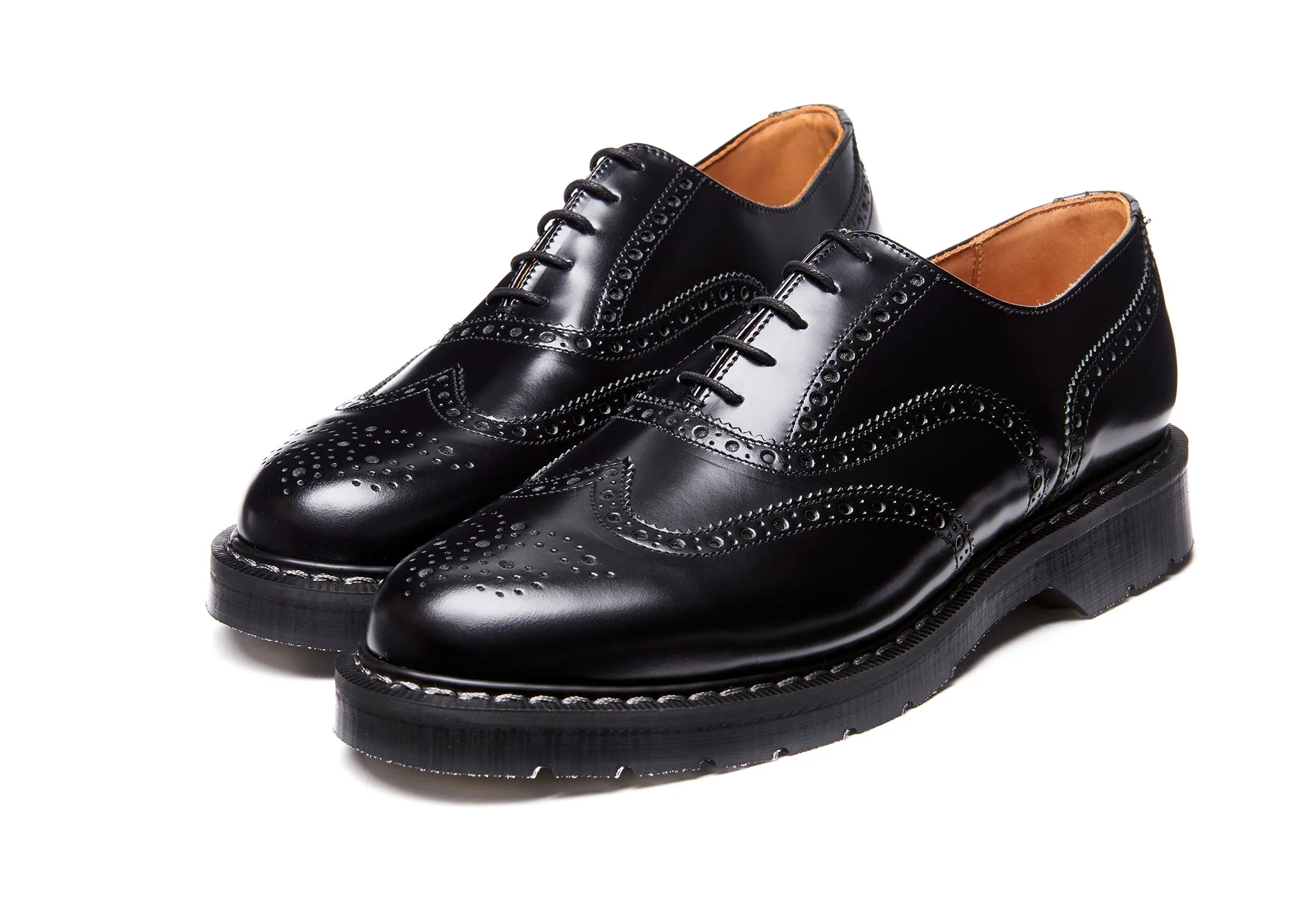 Black Hi-Shine English Brogue Shoe sold by Solovair product image thumbnail 3