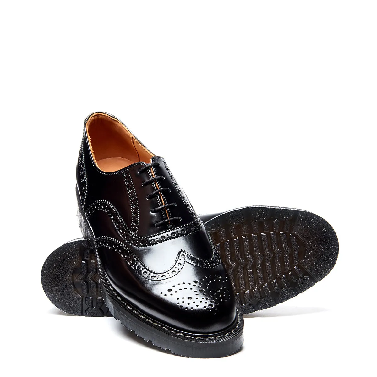 Black Hi-Shine English Brogue Shoe sold by Solovair product image thumbnail 2