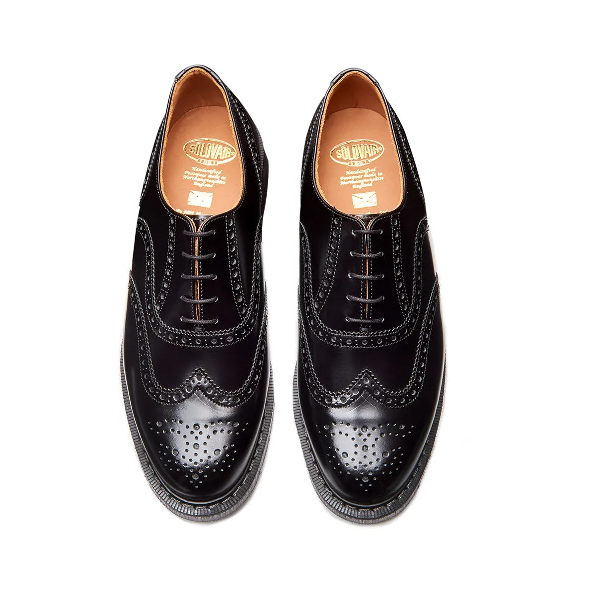 Black Hi-Shine English Brogue Shoe sold by Solovair product image thumbnail 4