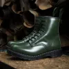 Green Hi-Shine 8 Eye Derby Boot sold by Solovair
