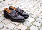 Burgundy Rub-Off Tassel Loafer sold by Solovair