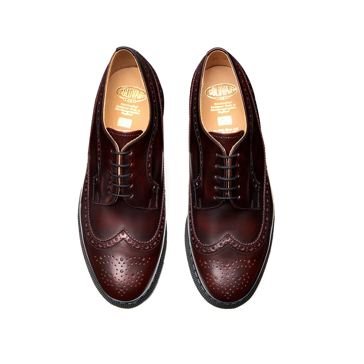 Burgundy Rub-Off American Brogue Shoe sold by Solovair product image thumbnail 4