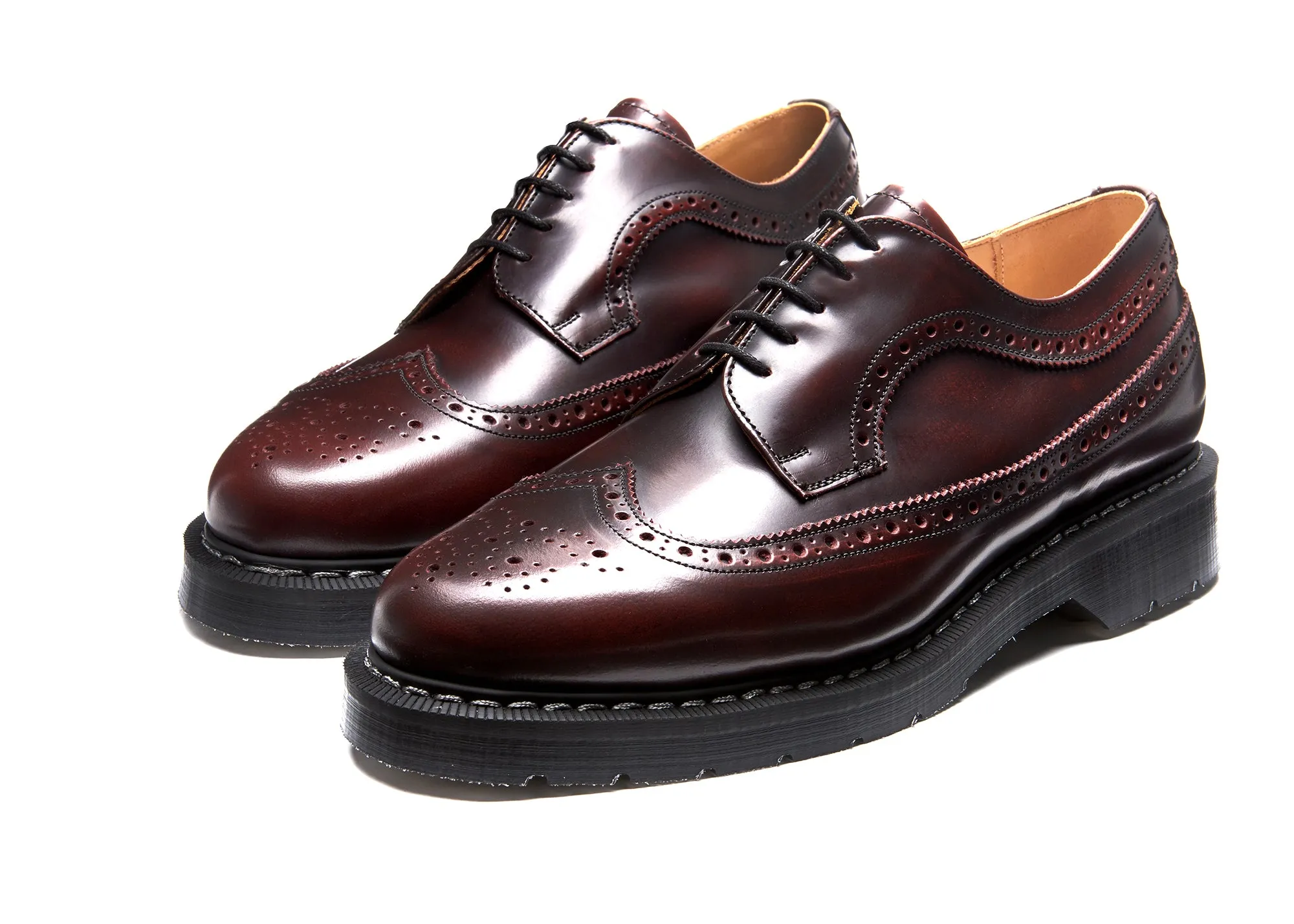 Burgundy Rub-Off American Brogue Shoe sold by Solovair product image thumbnail 3