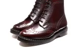 Burgundy Rub-Off 6 Eye Brogue Boot sold by Solovair
