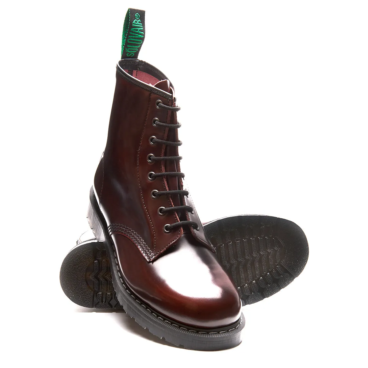 Burgundy Rub-Off 8 Eye Derby Boot sold by Solovair product image thumbnail 2