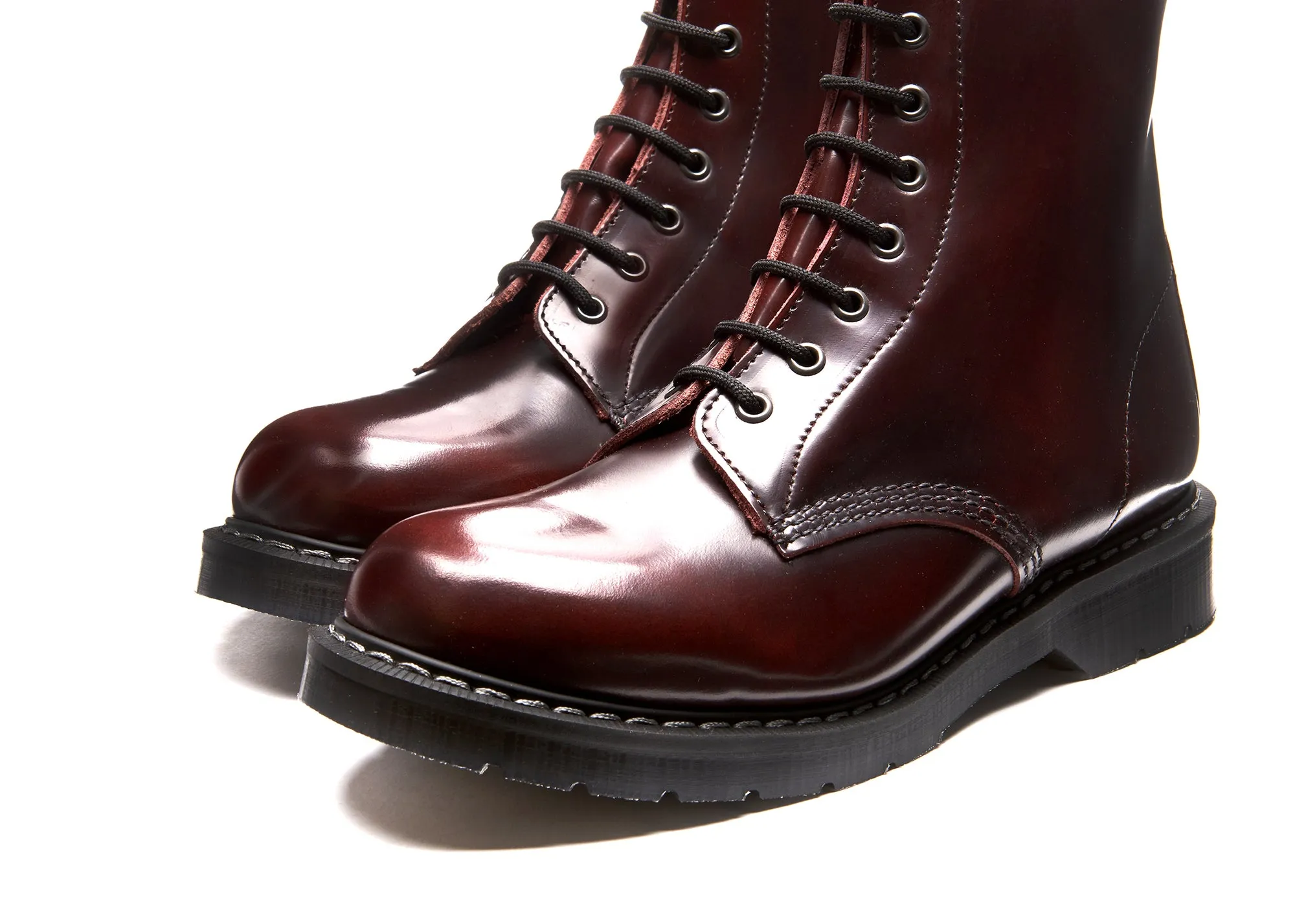 Burgundy Rub-Off 8 Eye Derby Boot sold by Solovair product image thumbnail 3