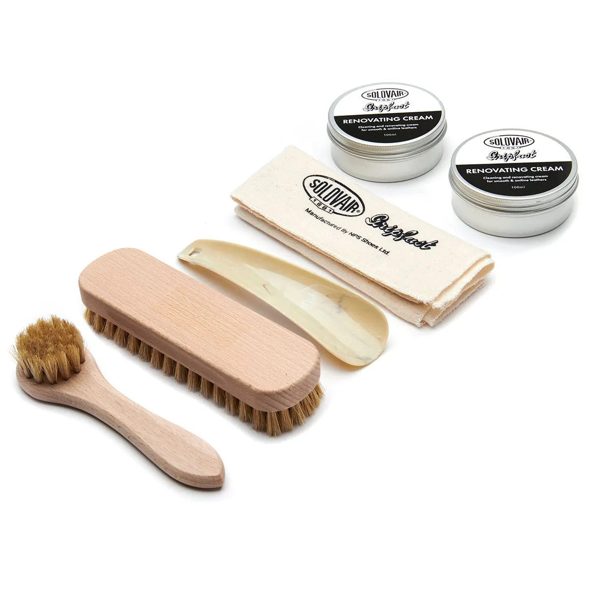 Black Greasy 8 Eye Derby Boot & Care Kit sold by Solovair product image thumbnail 4