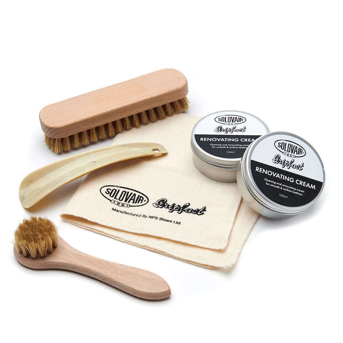 Black Greasy 8 Eye Derby Boot & Care Kit sold by Solovair product image thumbnail 3