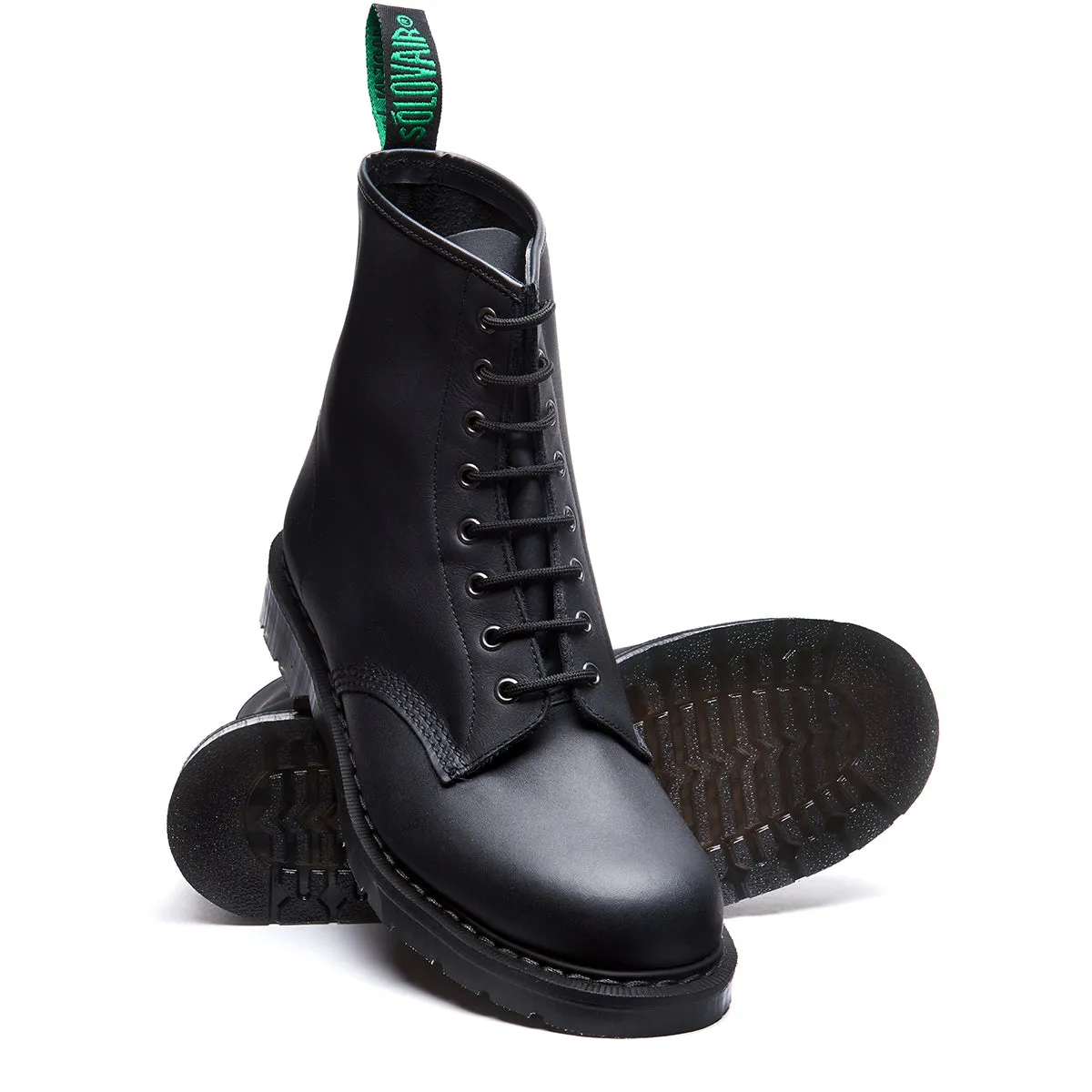 Black Greasy 8 Eye Derby Boot & Care Kit sold by Solovair product image thumbnail 2