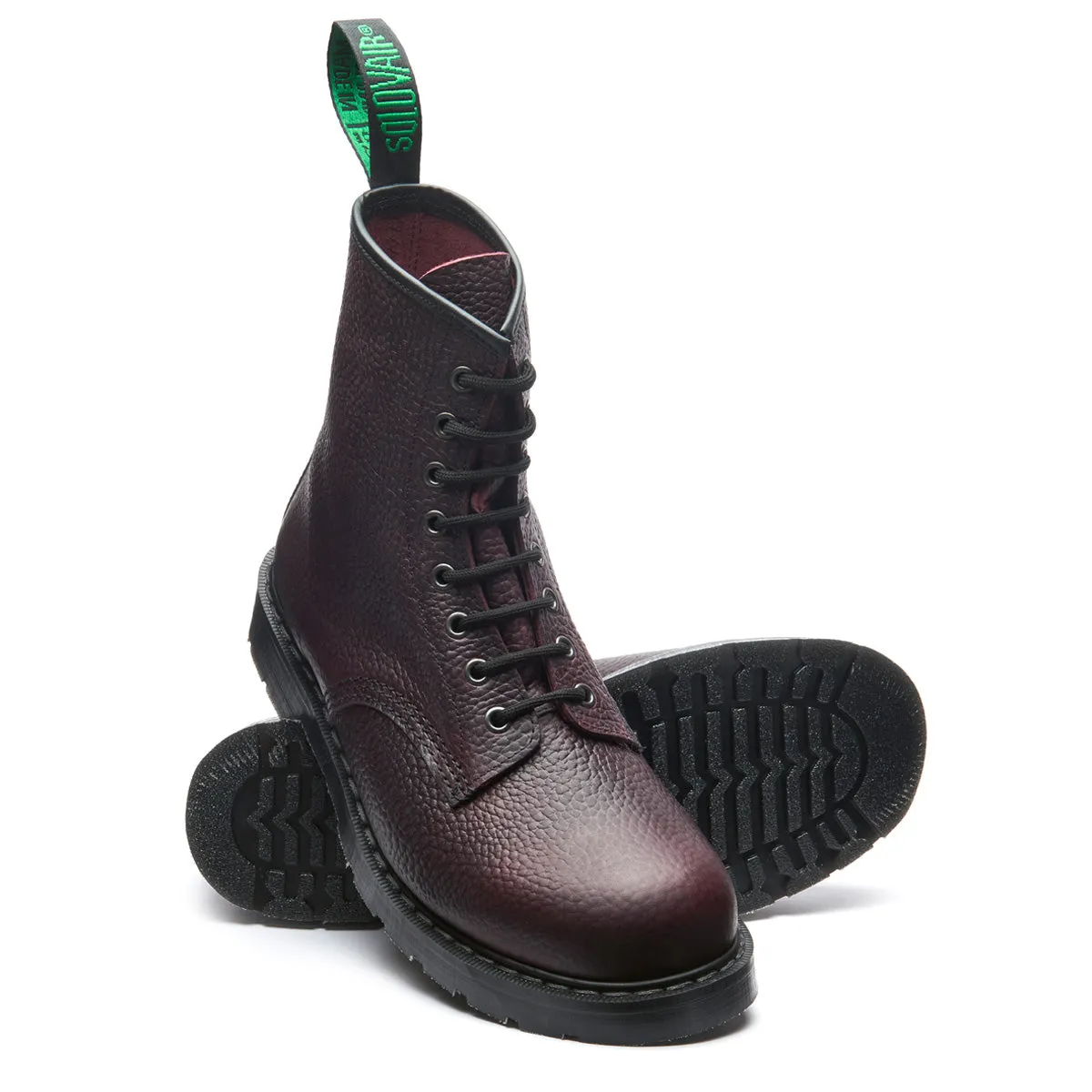 Burgundy Gaucho Grain 8 Eye Derby Boot sold by Solovair product image thumbnail 2