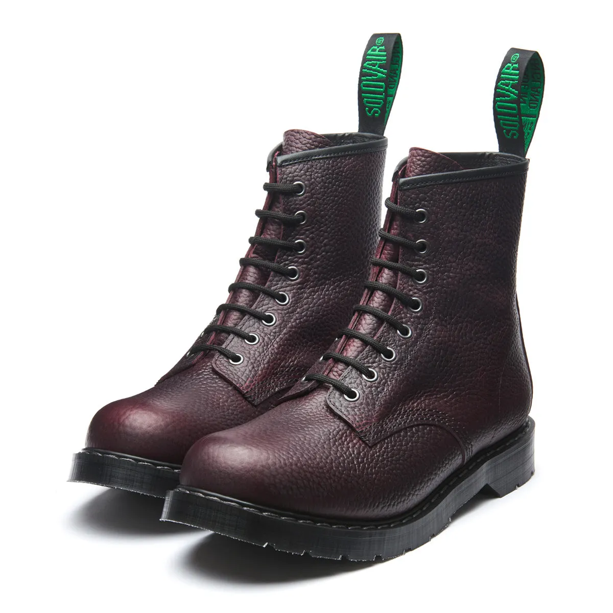 Burgundy Gaucho Grain 8 Eye Derby Boot sold by Solovair product image thumbnail 3