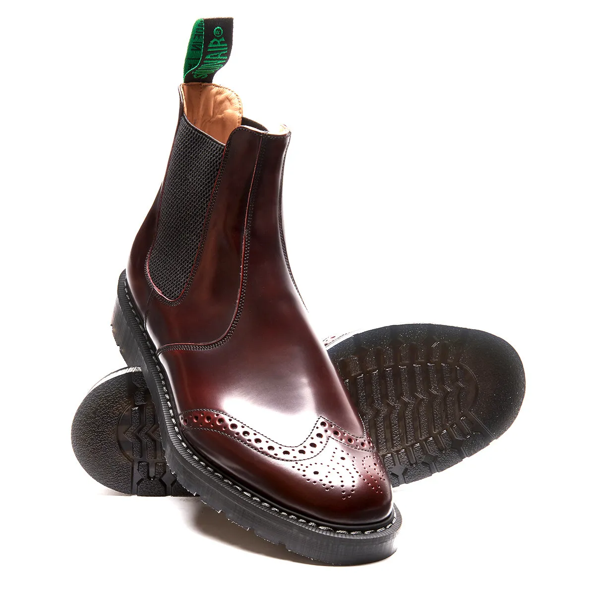 Burgundy Rub-Off Dealer Brogue Boot sold by Solovair product image thumbnail 2