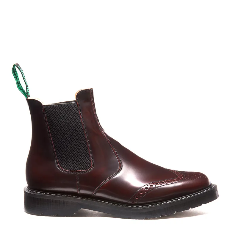 Burgundy Rub-Off Dealer Brogue Boot sold by Solovair