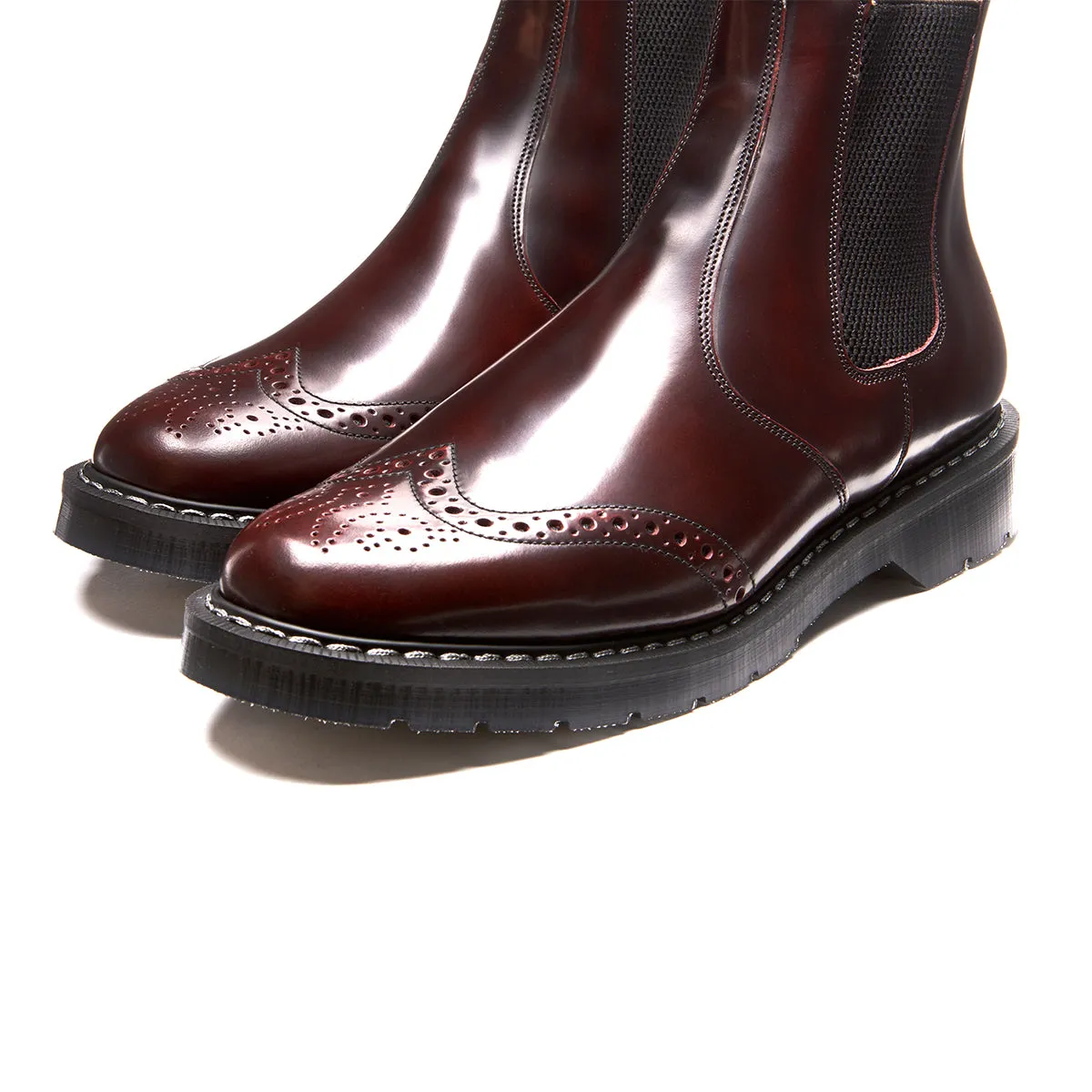 Burgundy Rub-Off Dealer Brogue Boot sold by Solovair product image thumbnail 3