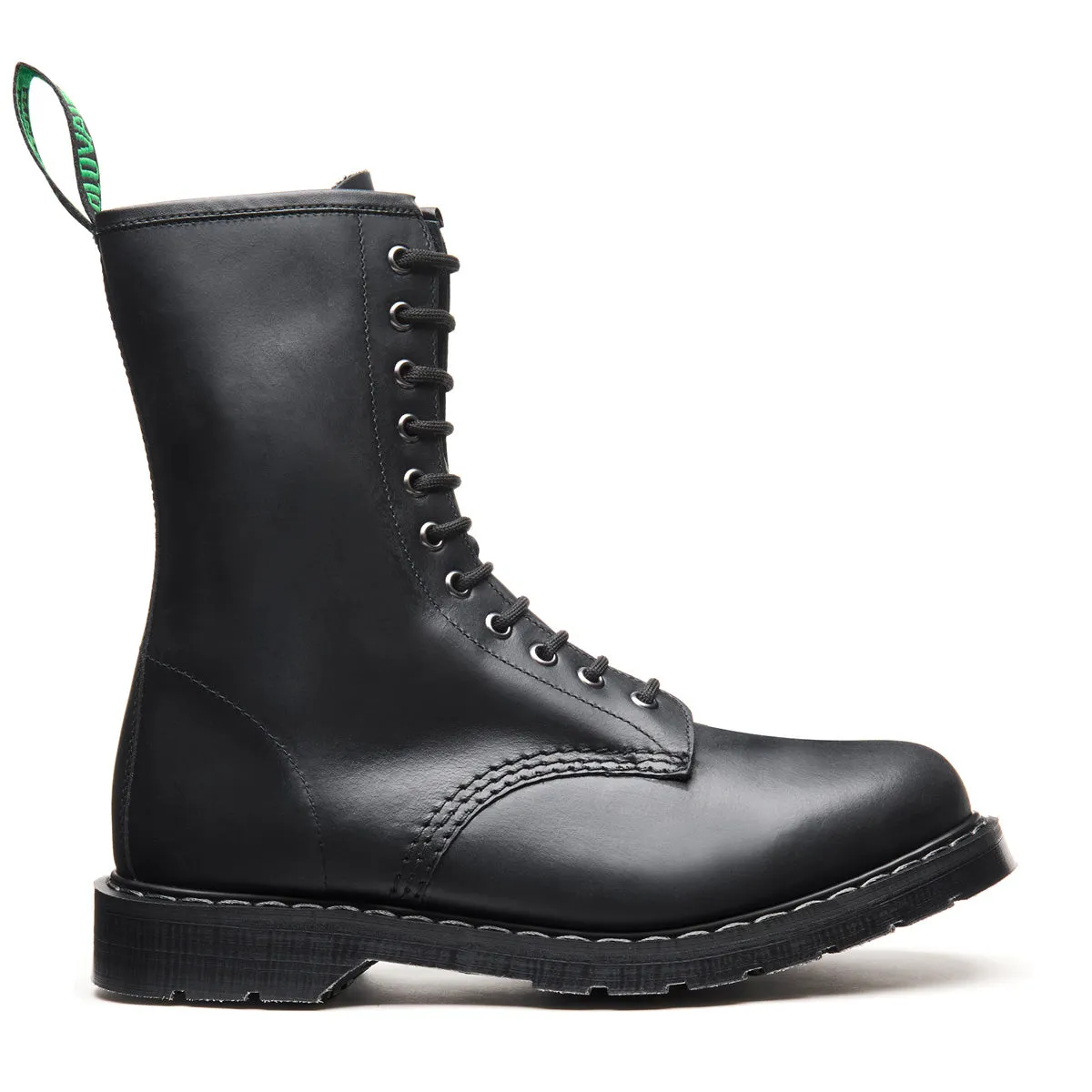 Black Greasy 11 Eye Derby Boot sold by Solovair