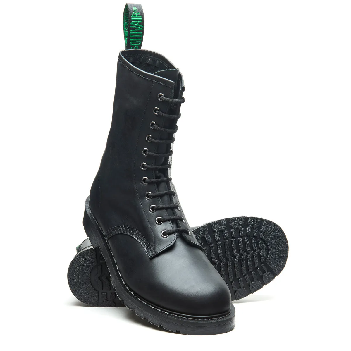 Black Greasy 11 Eye Derby Boot sold by Solovair product image thumbnail 2
