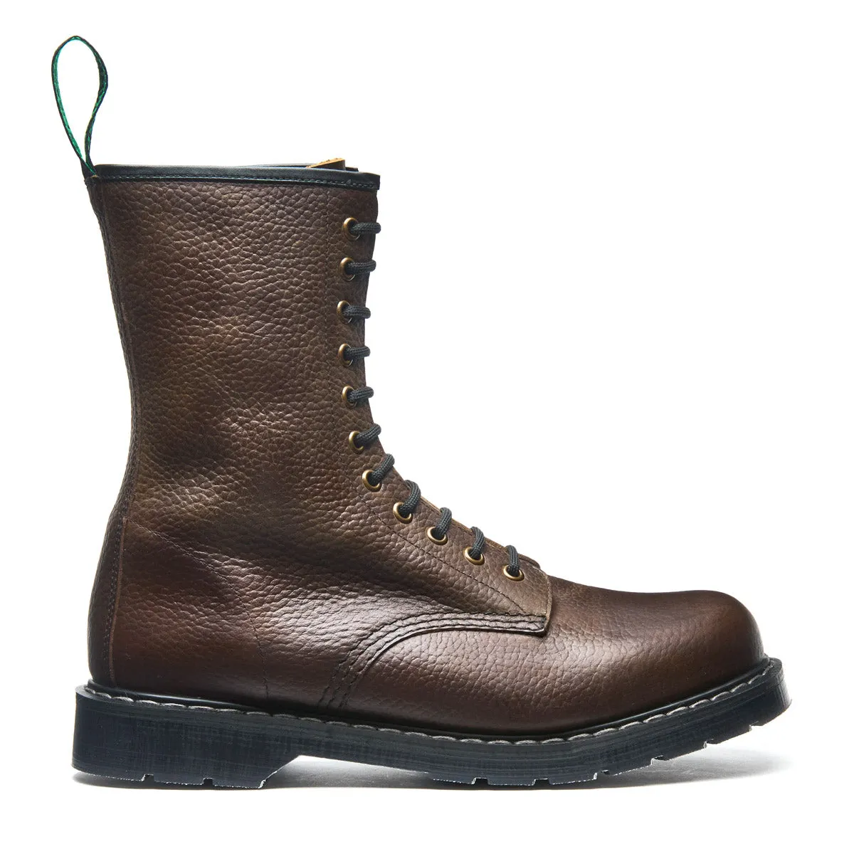 Gaucho Brown Grain 11 Eye Derby Boot sold by Solovair