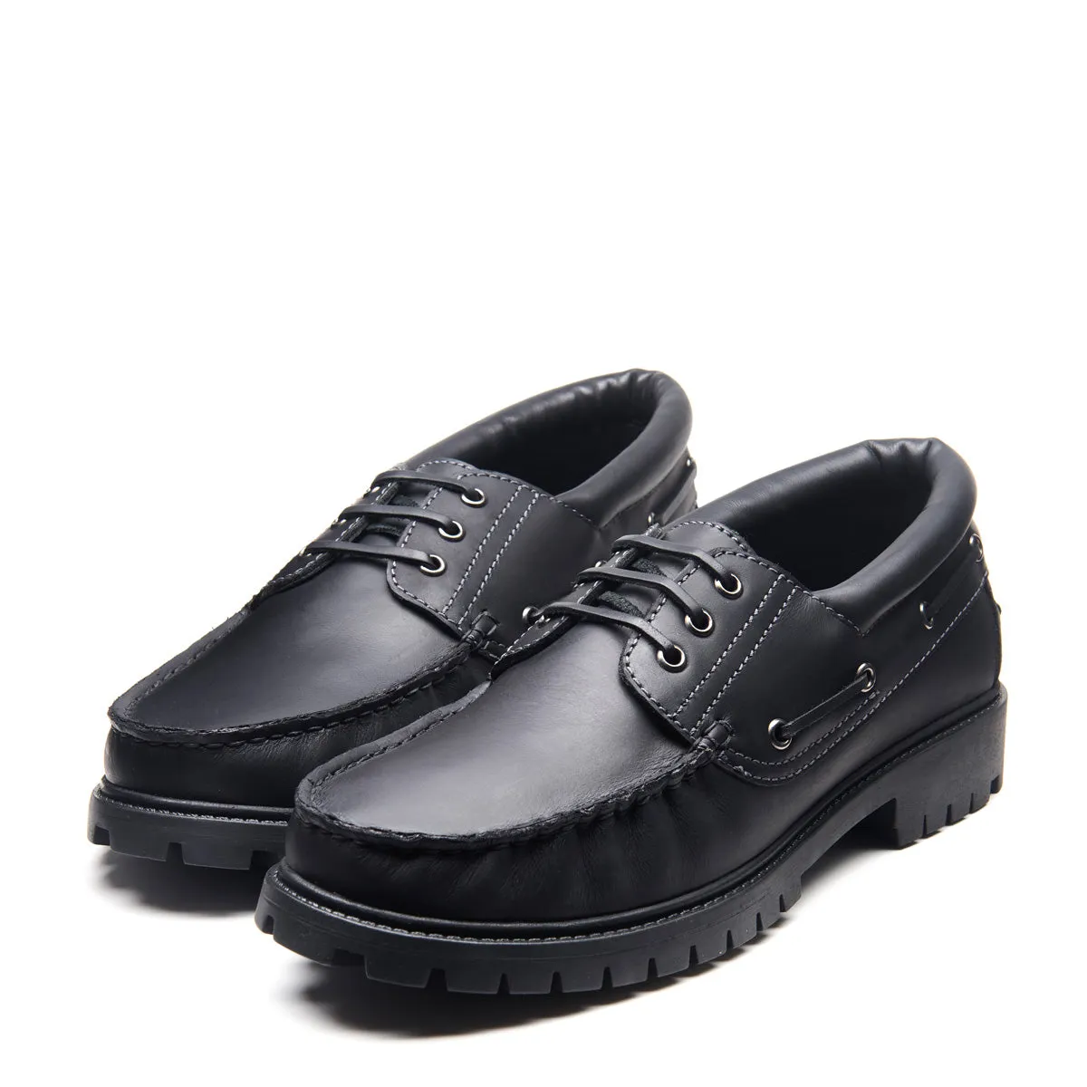 Black Greasy Boat Shoe sold by Solovair product image thumbnail 3
