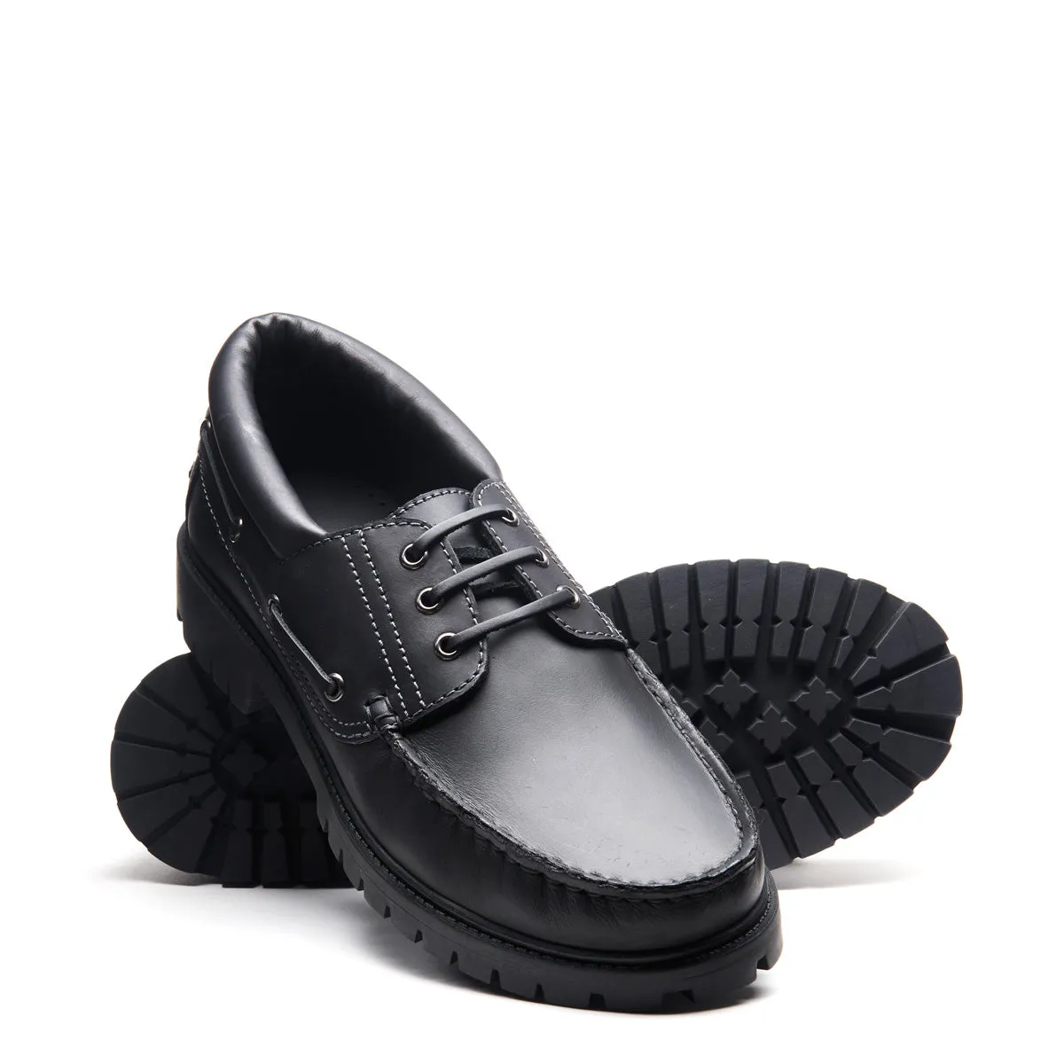 Black Greasy Boat Shoe sold by Solovair product image thumbnail 2