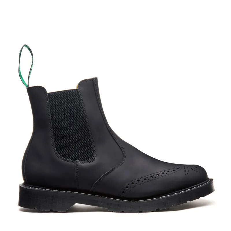 Black Greasy Dealer Brogue Boot sold by Solovair