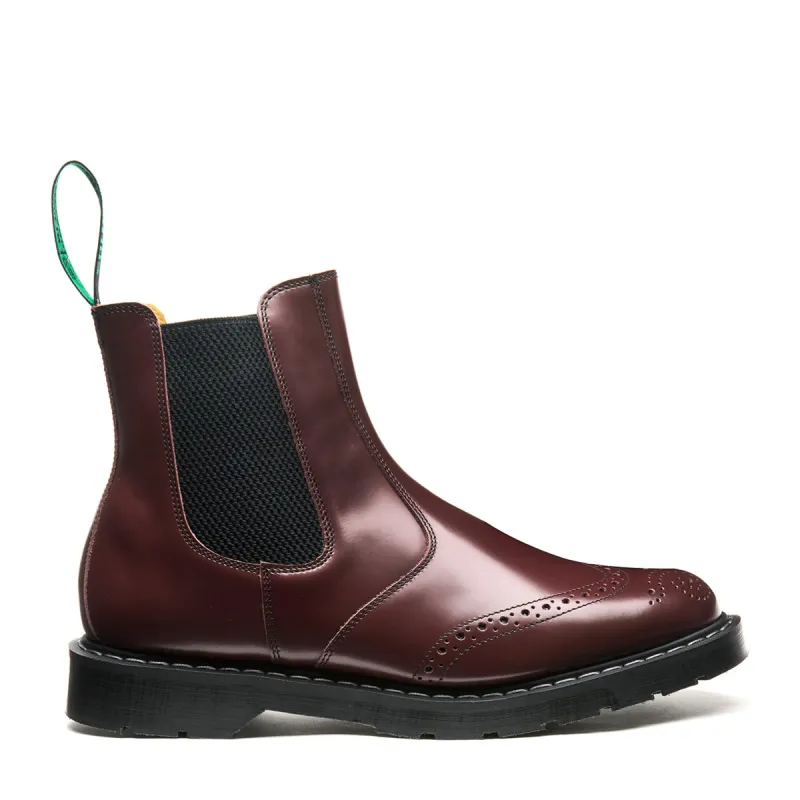 Oxblood Hi-Shine Dealer Brogue Boot sold by Solovair