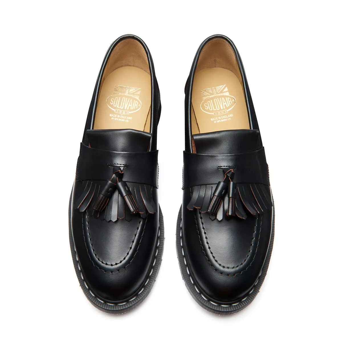 Black Fine Grain Tassel Loafer sold by Solovair product image thumbnail 3