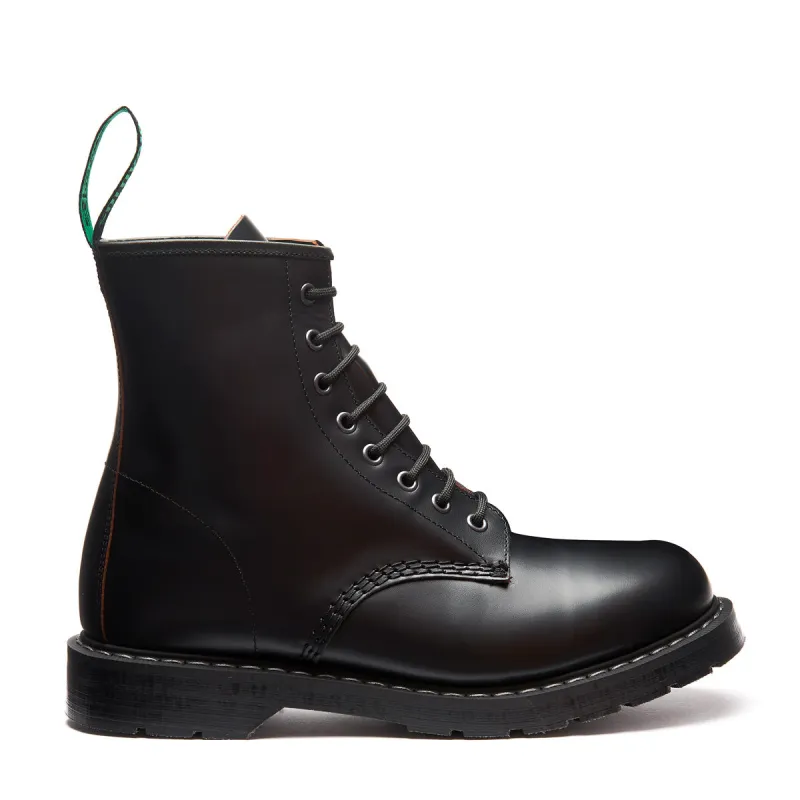 Black Fine Grain 8 Eye Derby Boot sold by Solovair