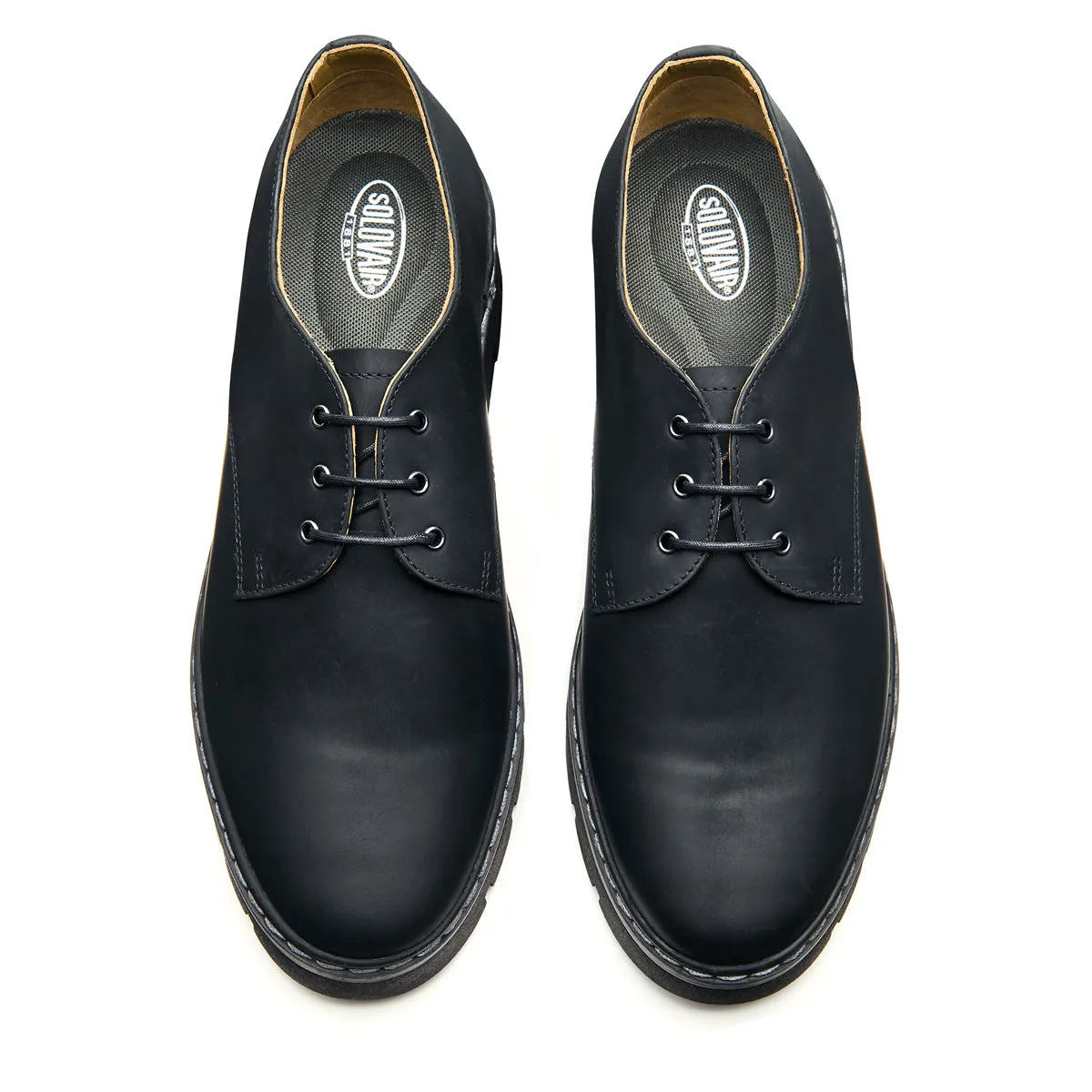 Black Greasy 3 Eye Platform Gibson Shoe sold by Solovair product image thumbnail 3