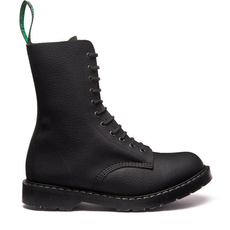 Black Greasy Grain 11 Eye Derby Boot sold by Solovair