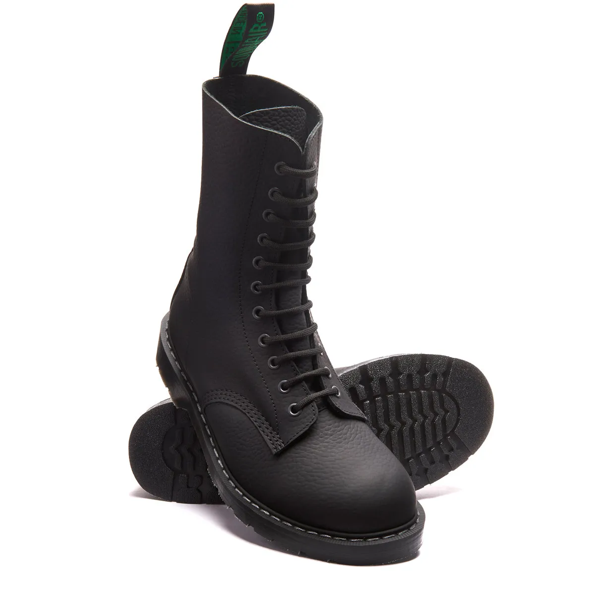 Black Greasy Grain 11 Eye Derby Boot sold by Solovair product image thumbnail 2