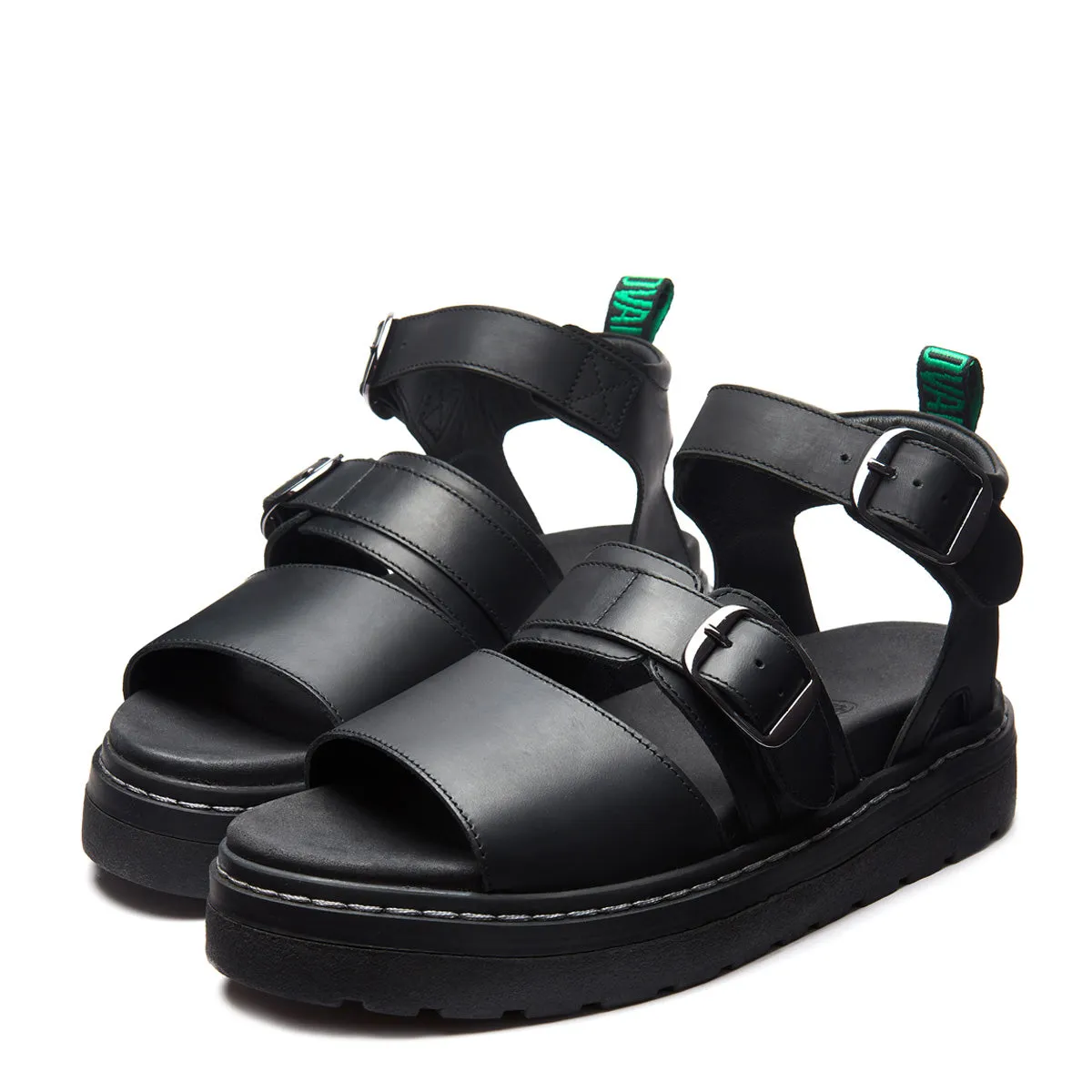 Lavendon - Black Greasy Two Strap Sandal sold by Solovair product image thumbnail 4