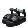 Eydon - Black Greasy One Strap Crossover Sandal sold by Solovair