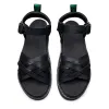 Eydon - Black Greasy One Strap Crossover Sandal sold by Solovair