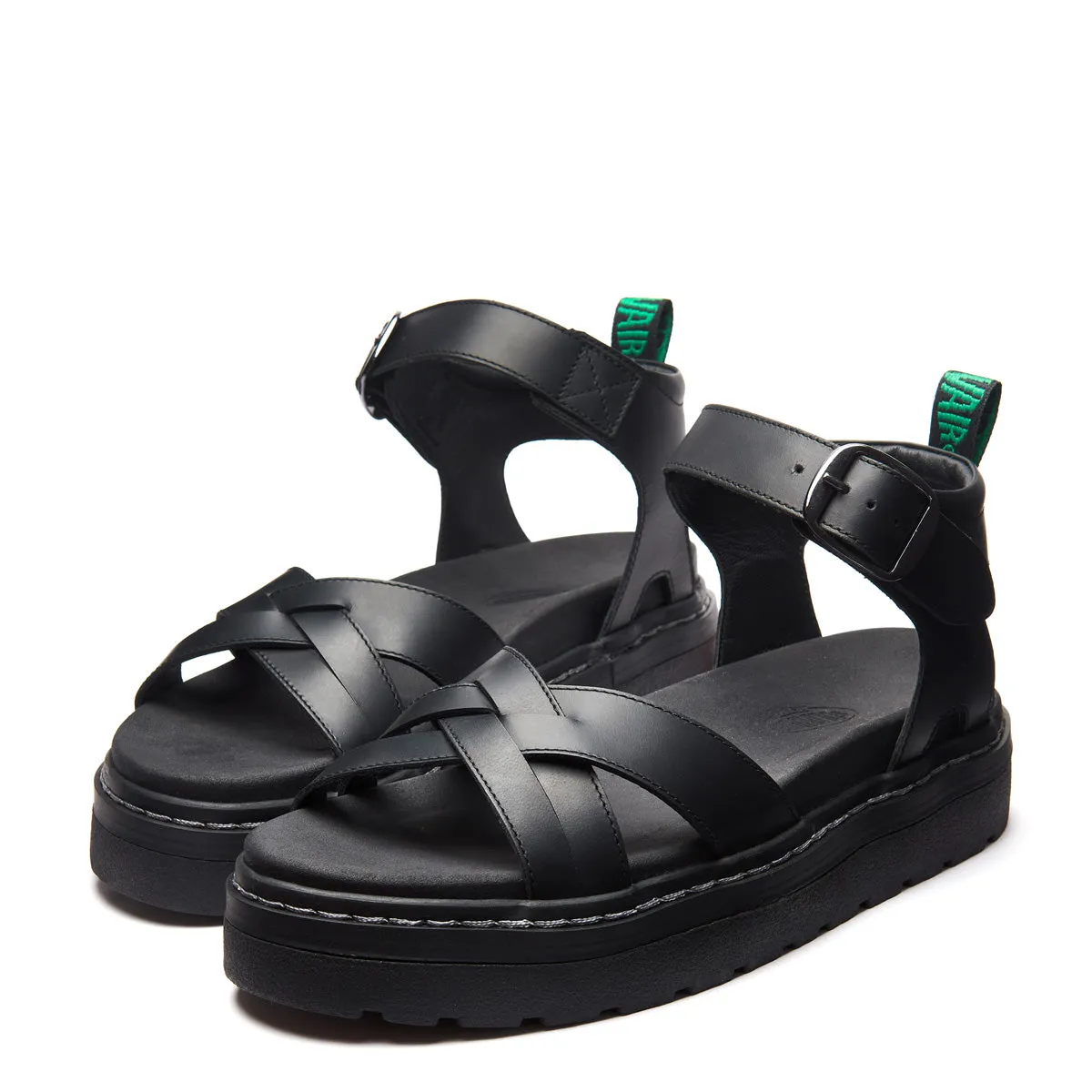 Ashby - Black Greasy One Strap Crossover Sandal sold by Solovair product image thumbnail 4
