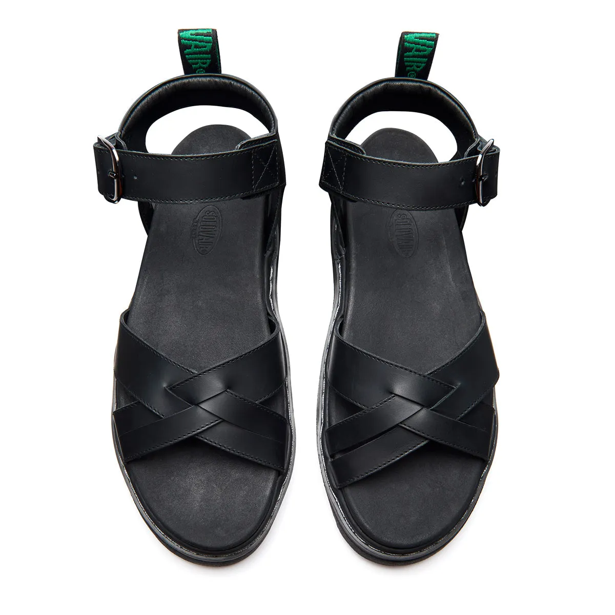 Ashby - Black Greasy One Strap Crossover Sandal sold by Solovair product image thumbnail 3