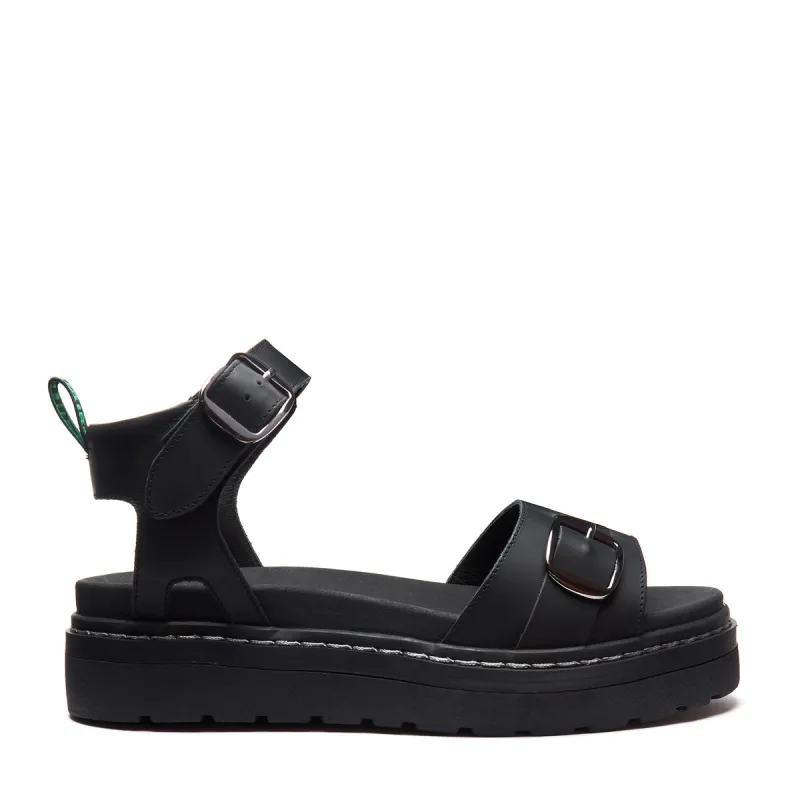 Blakesley - Black Greasy One Strap Sandal sold by Solovair