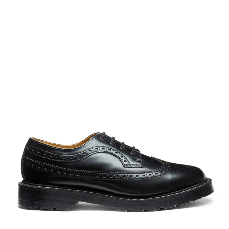 Black Hi-Shine 4 Eye American Derby Brogue Shoe sold by Solovair