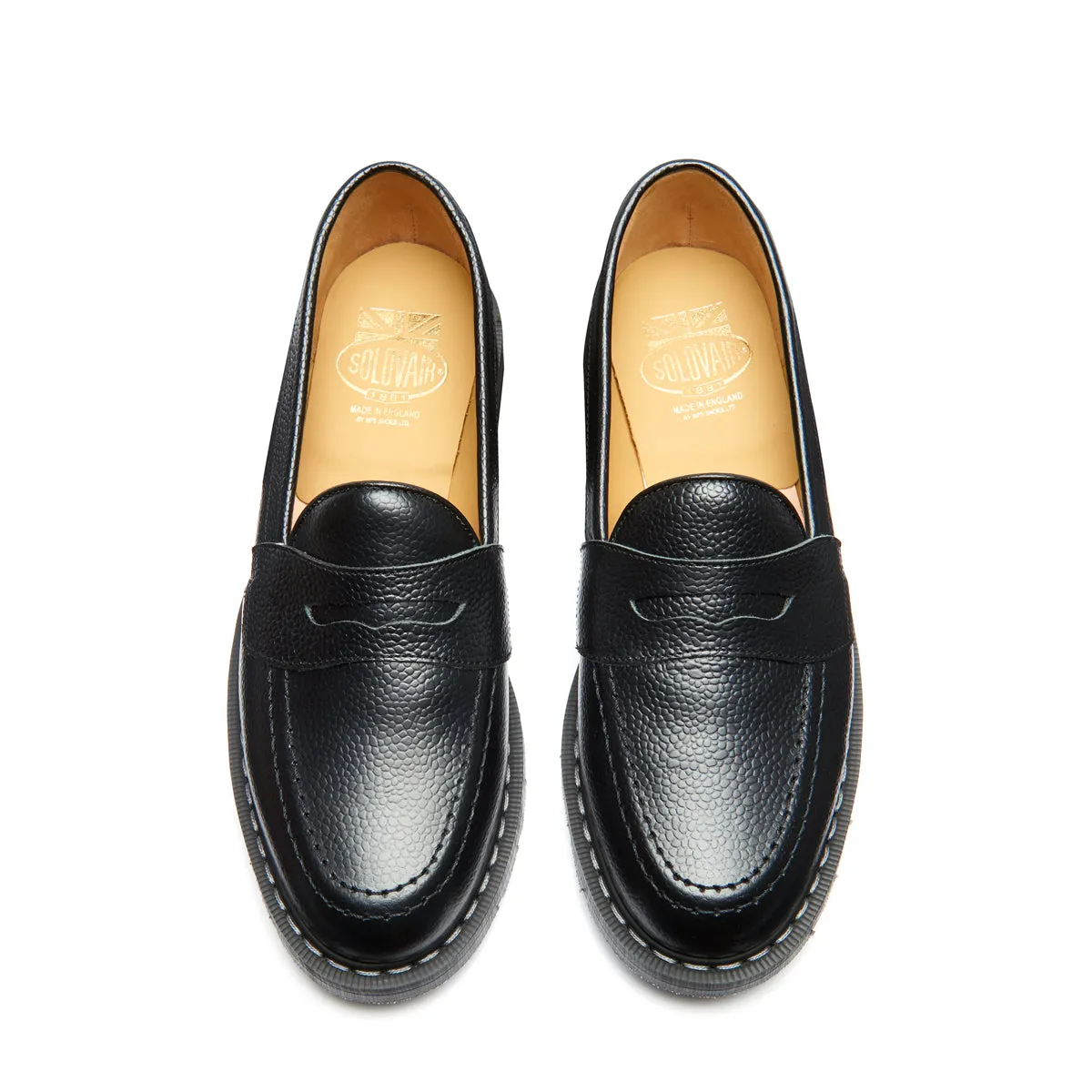 Black Hi-Shine Grain Penny Loafer sold by Solovair product image thumbnail 3